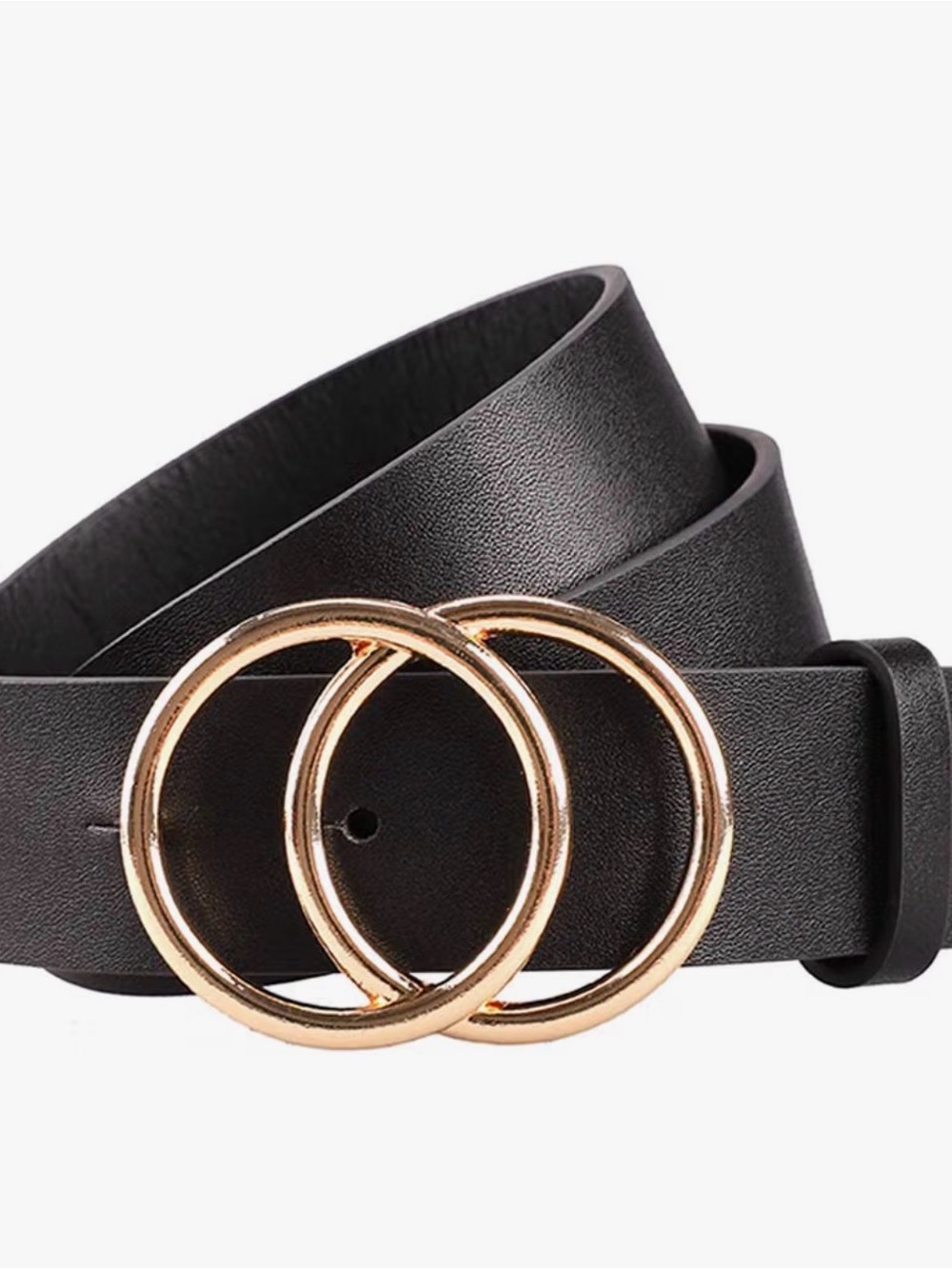 Gold Double Hoop Statement Buckle Belt - Women Jewelry